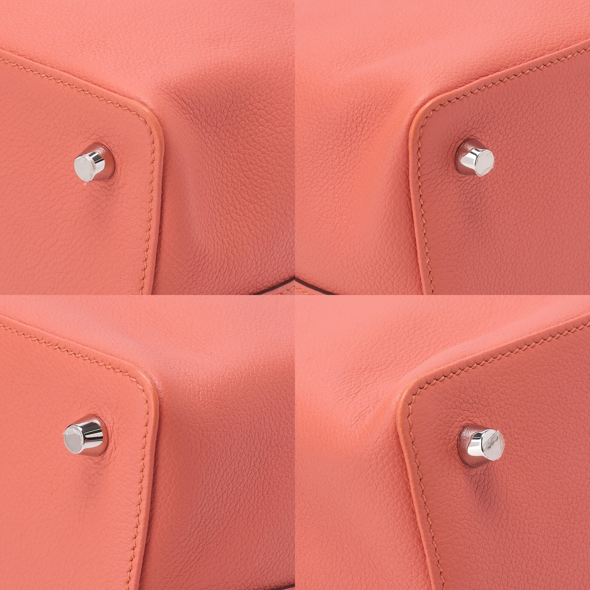 HERMES Toolbox 20 Evercolor 2way Flamingo Handbag Silver-Tone Hardware, Pre-Owned