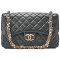 CHANEL Lambskin Matelasse 23cm Westminster Pearl Chain Shoulder Black Gold-Tone Hardware, Pre-Owned