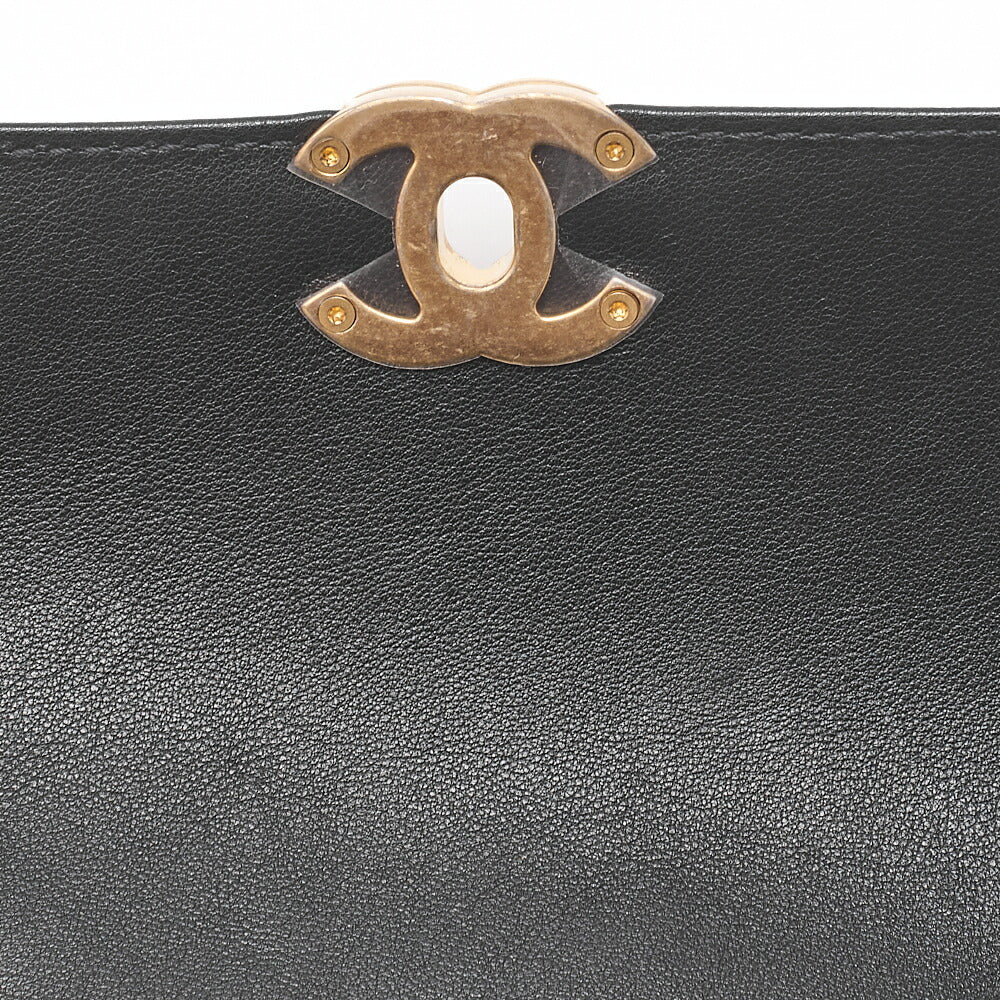 CHANEL Velor Mini Matelasse 20cm Baikara Chain Shoulder Black X White G Metal Fittings Random Plate Gold-Tone Hardware, Pre-Owned