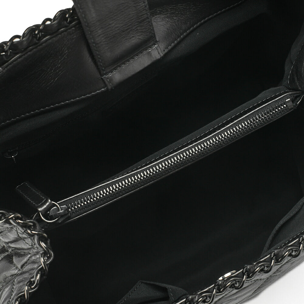 CHANEL Vintage Calf Luxury Line Big Coco Mark Chain Tote Black-Tone Hardware, Pre-Owned