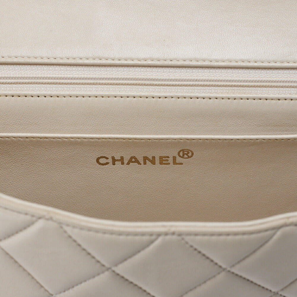 CHANEL Matelasse  Diana Flap 24cm Chain Shoulder Lambskin Beige Gold-Tone Hardware, Pre-Owned