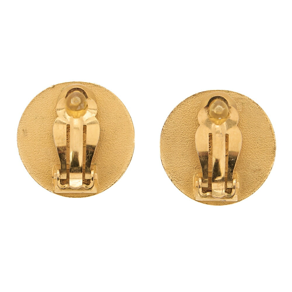 CHANEL Cocomark 95A Earrings GP X Faux Pearl Gold Gold-Tone Hardware, Pre-Owned