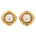 CHANEL Chanel Earrings 23 GP X Faux Pearl Gold Gold-Tone Hardware, Pre-Owned