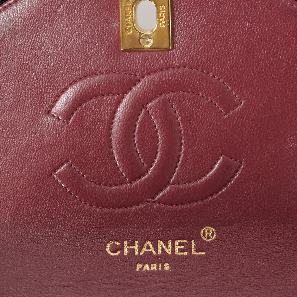 CHANEL Matelasse Turnlock Design Flap Chain Shoulder Bag Lambskin Black Gold-Tone Hardware, Pre-Owned