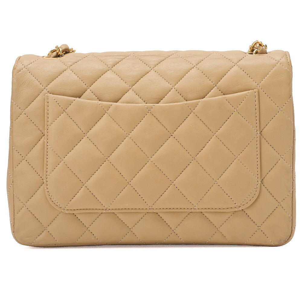 CHANEL Lambskin Matelasse Big Coco Full Flap Chain Shoulder Beige Gold-Tone Hardware, Pre-Owned