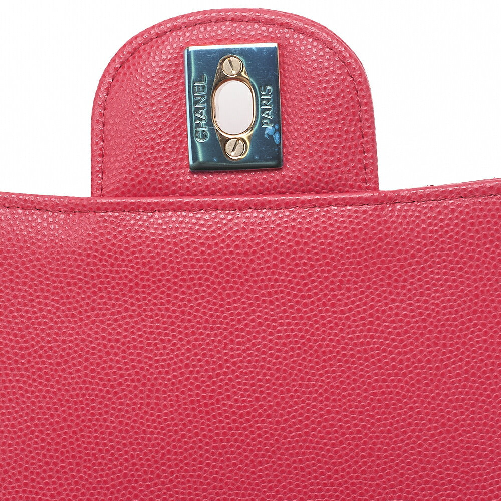 CHANEL Caviar Skin Mini Matelasse 16cm Chain Shoulder Pink Gold-Tone Hardware, Pre-Owned