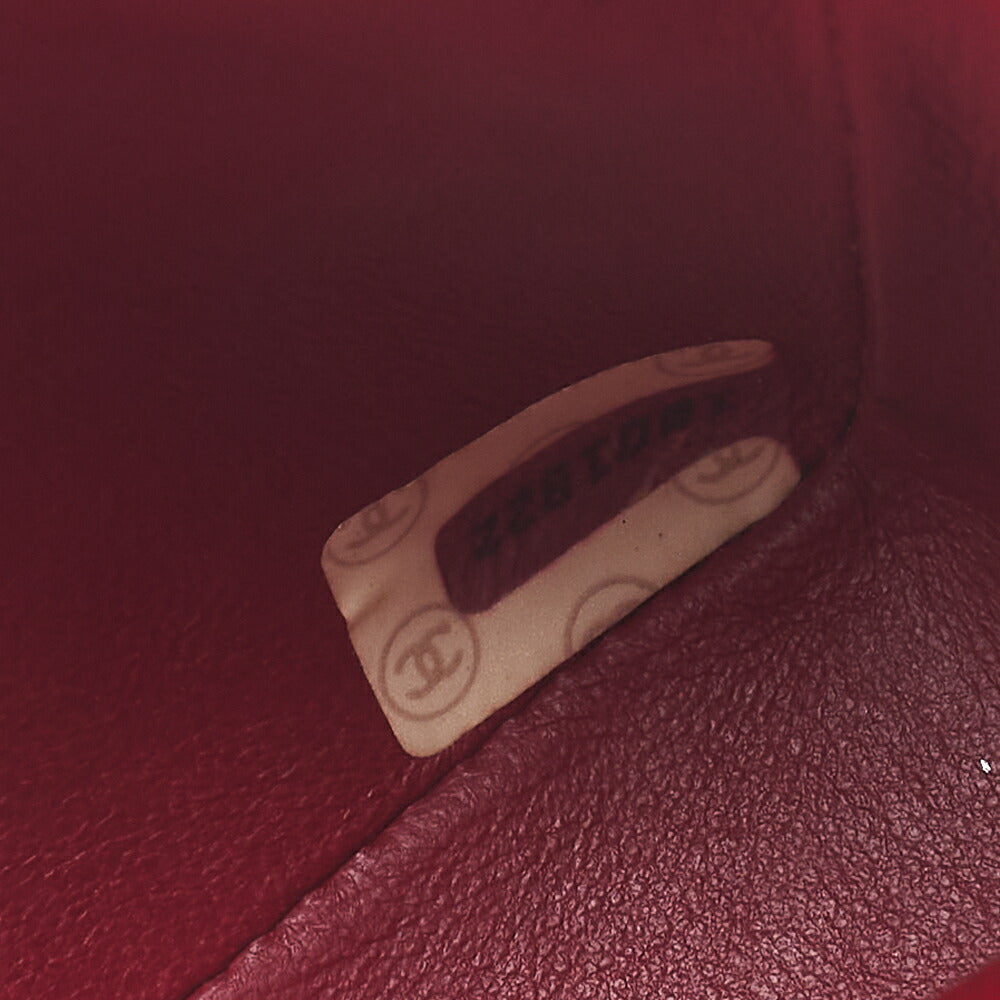 CHANEL Lambskin Mini Matelasse 14cm Turnlock Chain Shoulder Red Gold-Tone Hardware, Pre-Owned