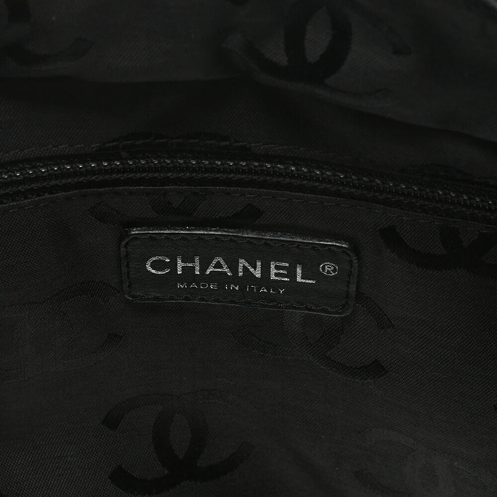 CHANEL Cambon Line Matelasse Calf Leather Beige X Black Tote Bag (Silver Fittings) Women's [Used] [Free Shipping]