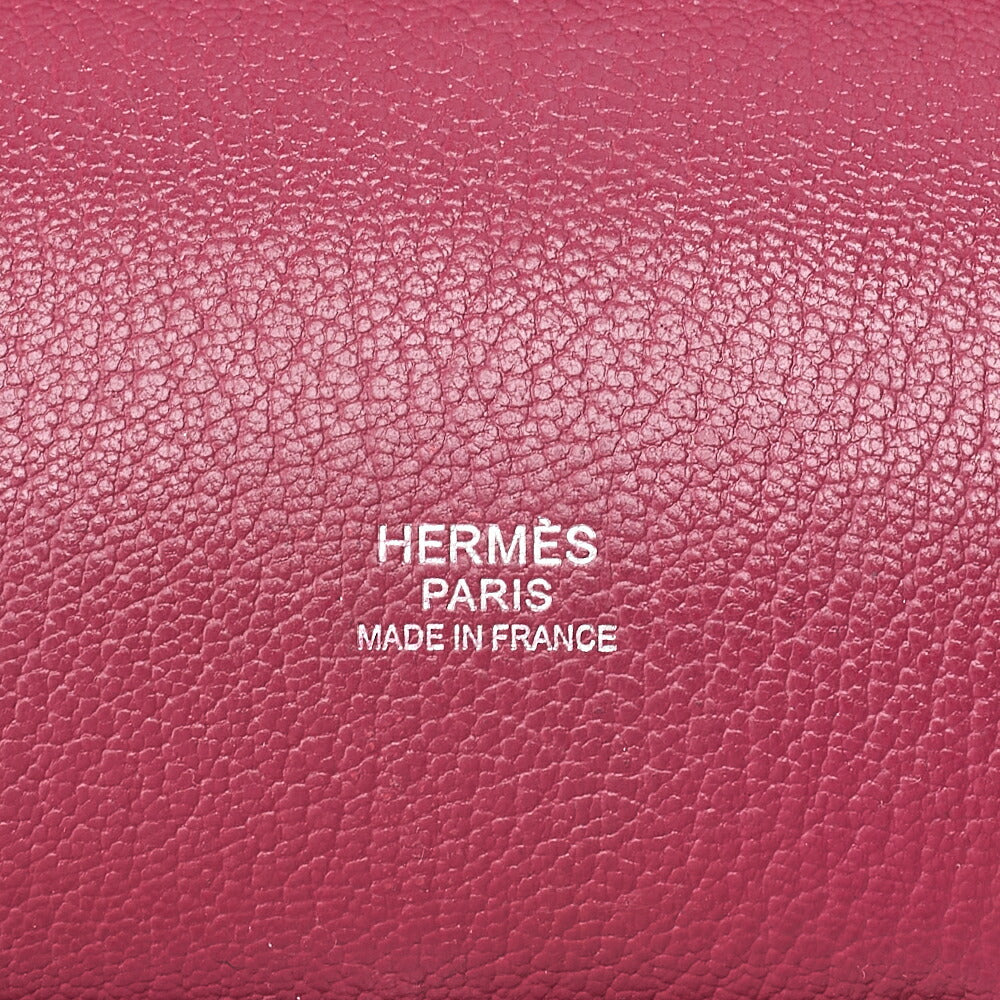 HERMES Gypsy 31 Tryon Cl?mence Shoulder Bag Ruby Silver-Tone Hardware, Pre-Owned