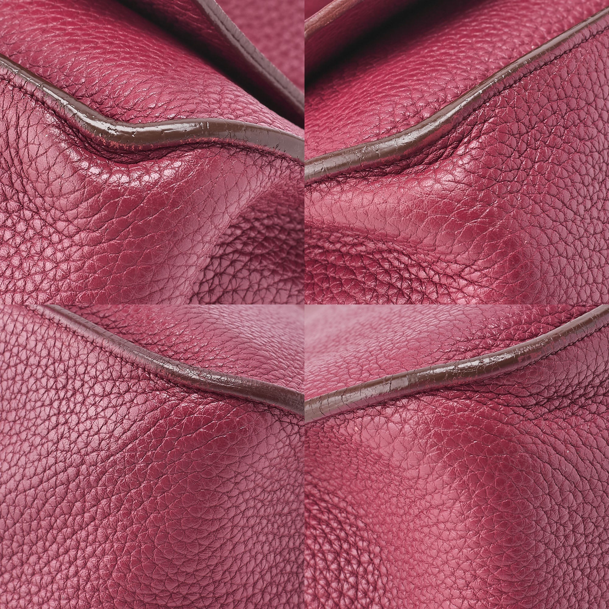 HERMES Gypsy 31 Tryon Cl?mence Shoulder Bag Ruby Silver-Tone Hardware, Pre-Owned