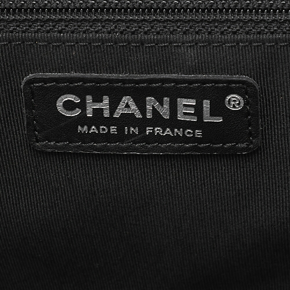CHANEL Lambskin Matelasse Double Lock Shoulder Bag Grey Silver-Tone Hardware, Pre-Owned