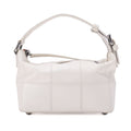 CHANEL Caviar Skin Chocolate Bar Logo Handbag White Silver-Tone Hardware, Pre-Owned