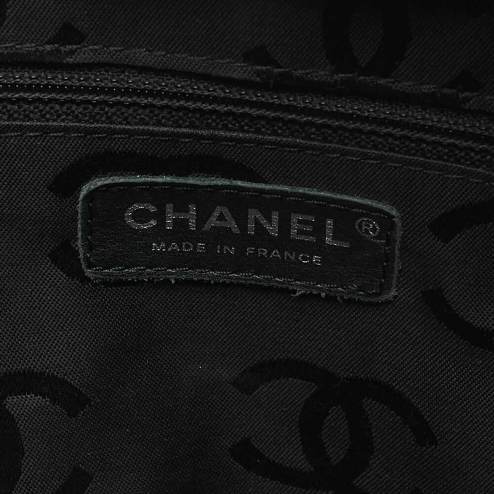 CHANEL Cambon Line Calf Leather Cambon Line Large Beige x Black Tote Bag Silver-Tone Hardware, Pre-Owned