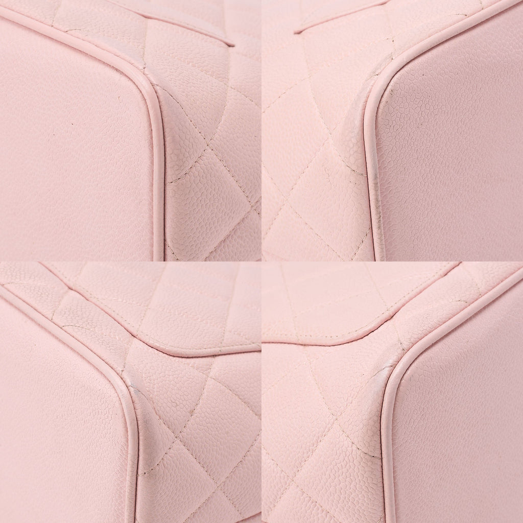 CHANEL Matelasse Reprint Tote Caviar Skin Pink Gold-Tone Hardware, Pre-Owned