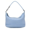 BOTTEGA VENETA Intrecciato Lambskin One Shoulder Back Light Blue Black-Tone Hardware, Pre-Owned