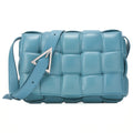 BOTTEGA VENETA Intrecciato Lambskin Padette Cassette Shoulder Back Light Blue Silver-Tone Hardware, Pre-Owned