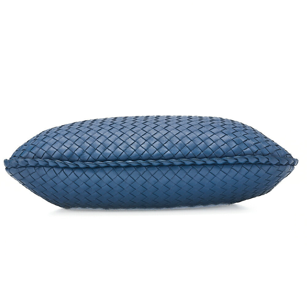 BOTTEGA VENETA Bottega Veneta Handbag Intrecciato Lambskin Blue Silver-Tone Hardware, Pre-Owned