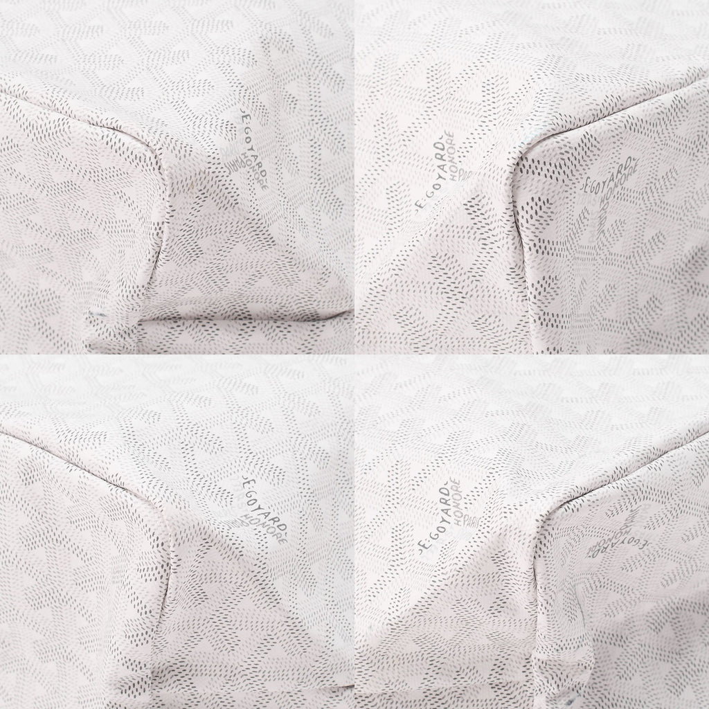 GOYARD  Saint-Louis PM Tote Bag Coated Canvas White Silver-Tone Hardware, Pre-Owned