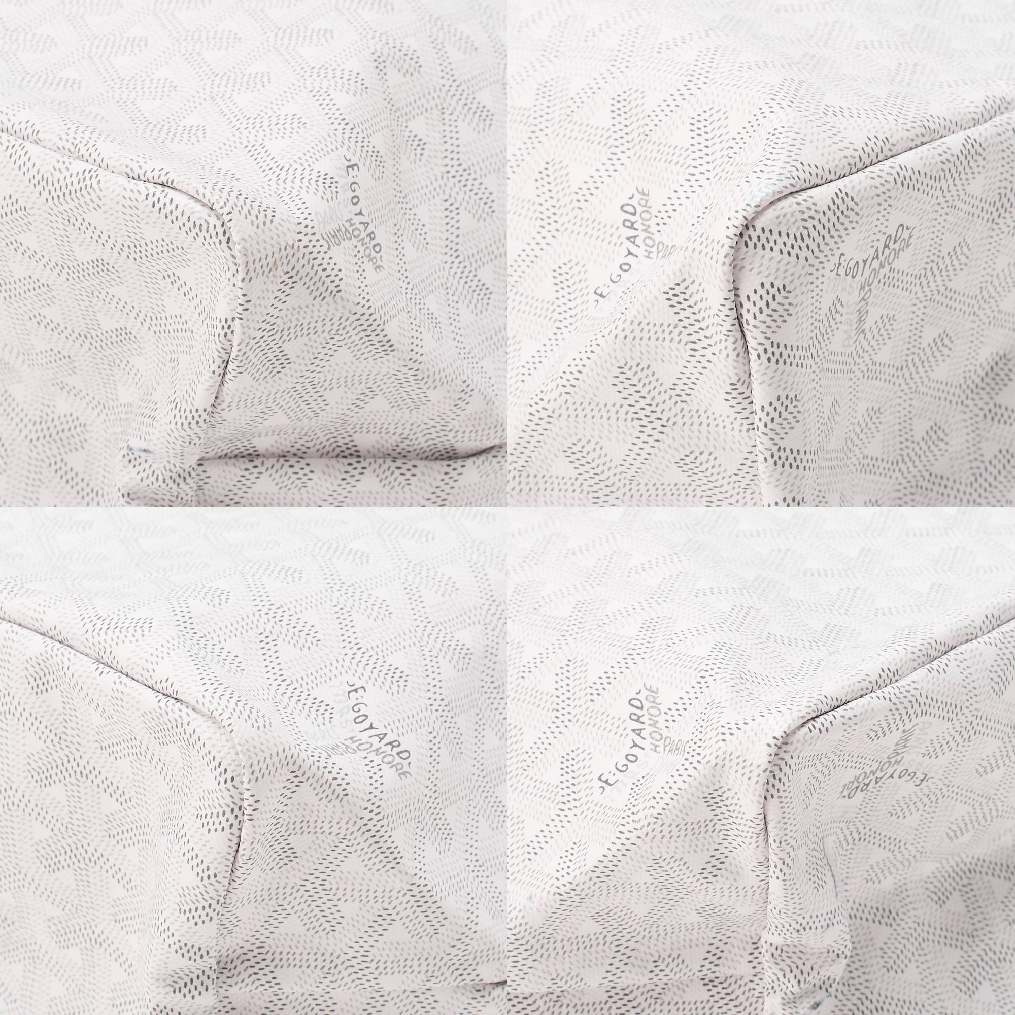 GOYARD  Saint-Louis PM Tote Bag Coated Canvas White Silver-Tone Hardware, Pre-Owned
