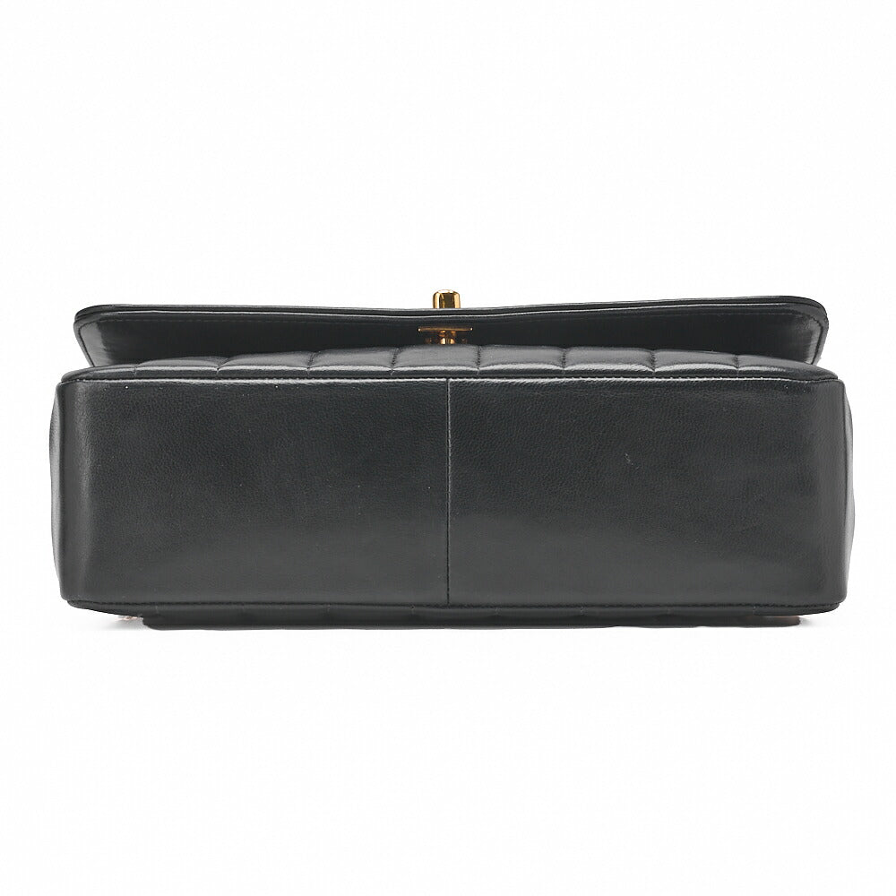 CHANEL Chain Shoulder Bag Mademoiselle Lambskin Shoulder Bag Black Gold-Tone Hardware, Pre-Owned