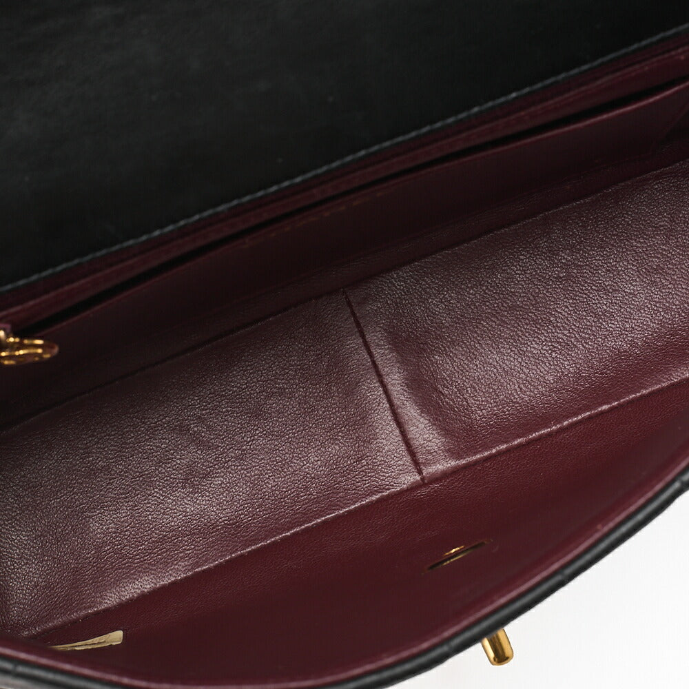CHANEL Chain Shoulder Bag Mademoiselle Lambskin Shoulder Bag Black Gold-Tone Hardware, Pre-Owned