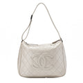 CHANEL Caviar Skin Matelasse Coco Mark One Shoulder Champagne Gold Silver Fittings Brand [Used] [Free Shipping]