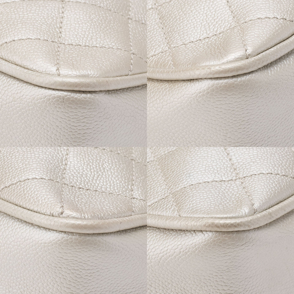 CHANEL Caviar Skin Matelasse Coco Mark One Shoulder Champagne Gold Silver Fittings Brand [Used] [Free Shipping]