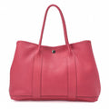 HERMES Garden Party PM Handbag Negonda Bougainvillea Silver-Tone Hardware, Pre-Owned