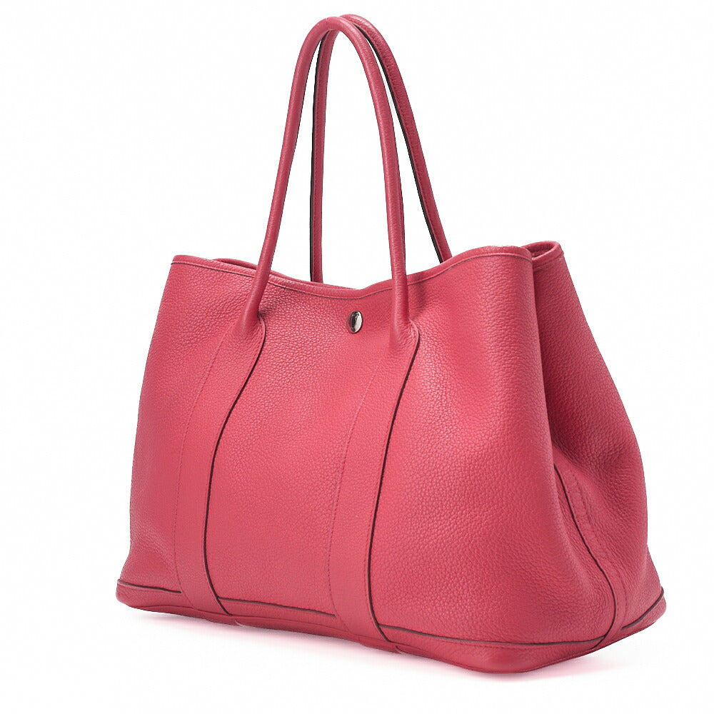 HERMES Garden Party PM Handbag Negonda Bougainvillea Silver-Tone Hardware, Pre-Owned