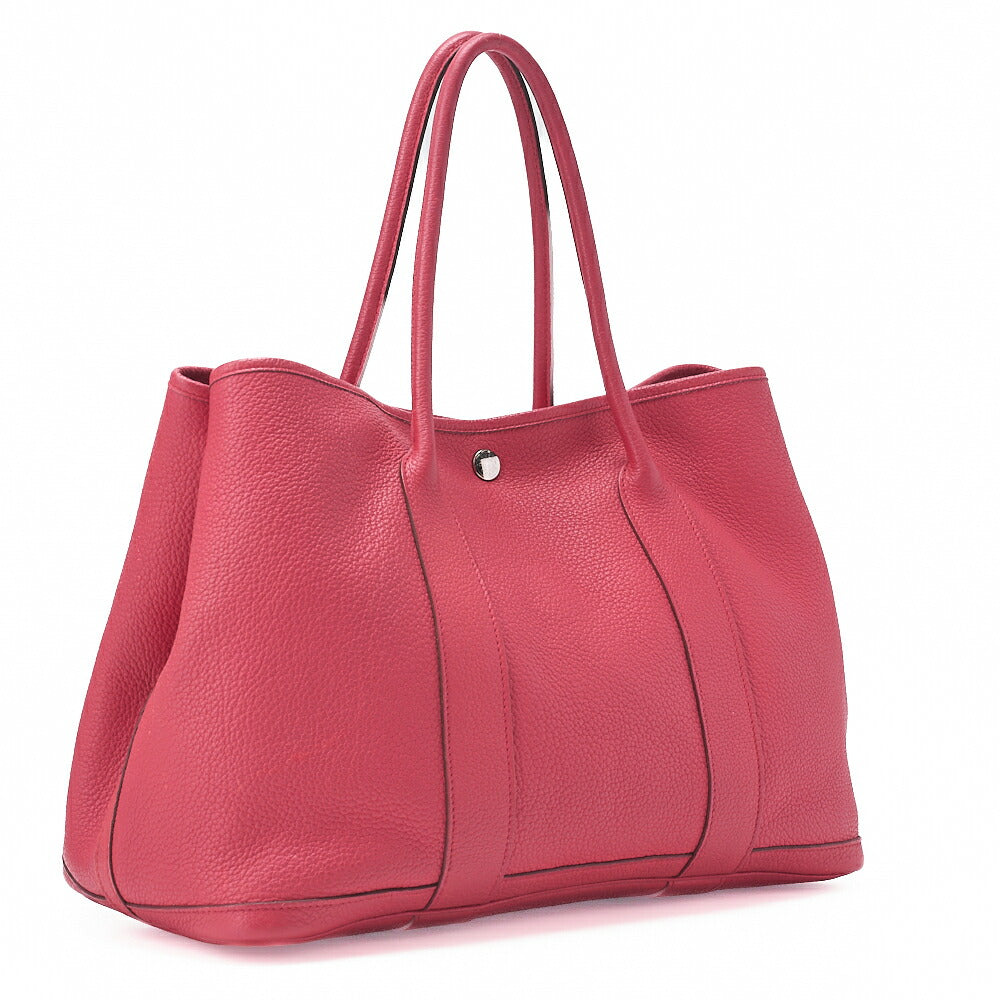 HERMES Garden Party PM Handbag Negonda Bougainvillea Silver-Tone Hardware, Pre-Owned