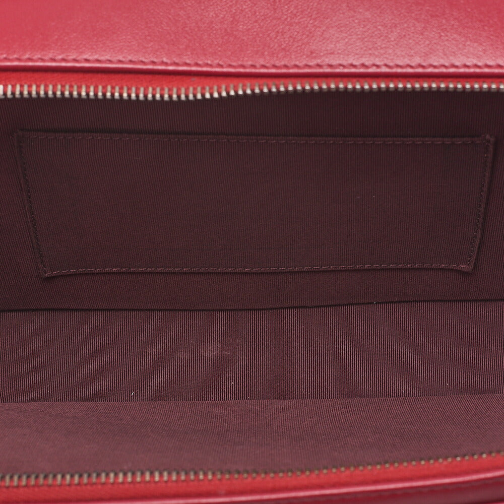 CHANEL Diagonal Stitch Matelasse Coco Charm Chain Shoulder Bag Lambskin Red Silver-Tone Hardware, Pre-Owned