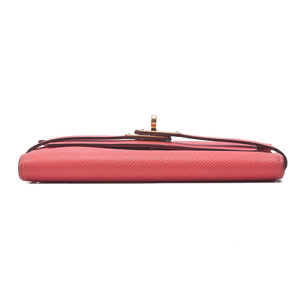 HERMES Hermes Kelly Wallet Medium 3-Fold Wallet Epson Pink Gold-Tone Hardware, Pre-Owned