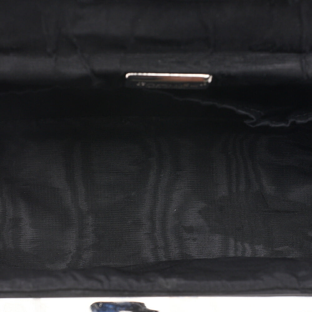 CHANEL Tweed Vanity Chain Shoulder Black x Multicolor Silver-Tone Hardware, Pre-Owned