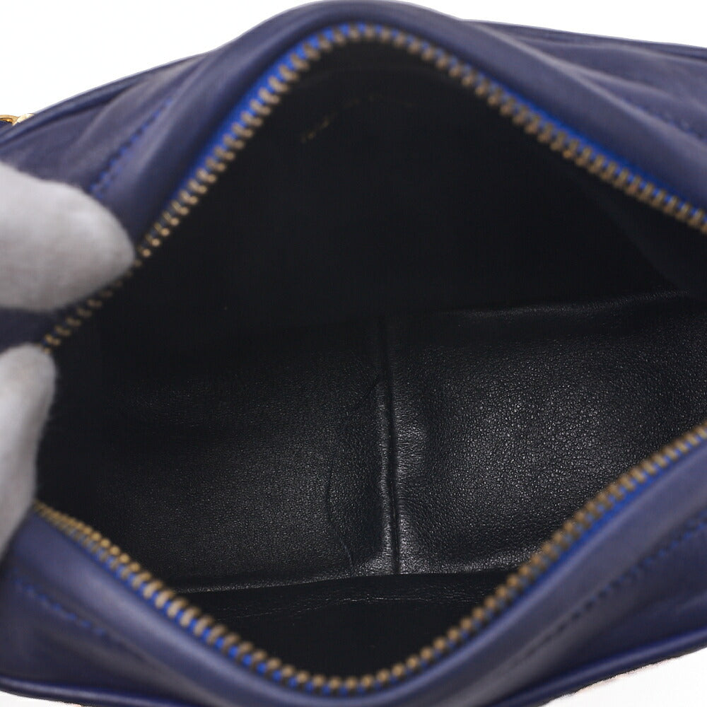 CHANEL Lambskin Gripore Pattern with Fringe Chain Shoulder Blue x Multicolor Gold-Tone Hardware, Pre-Owned