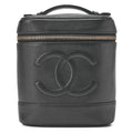 CHANEL Cocomark Vanity Handbag Caviar Skin Black Gold-Tone Hardware, Pre-Owned