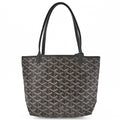 GOYARD Anjumini Tote Bag Coated Canvas Black Silver-Tone Hardware, Pre-Owned