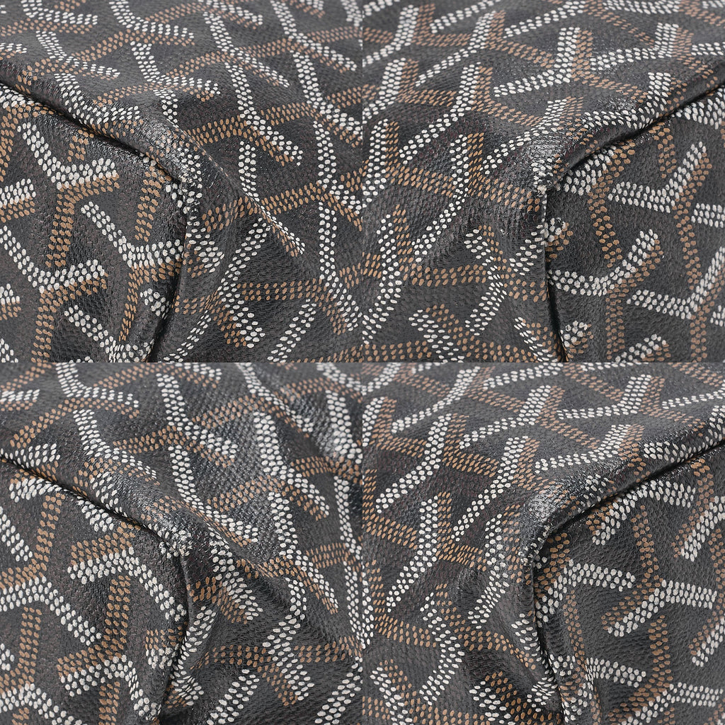 GOYARD Anjumini Tote Bag Coated Canvas Black Silver-Tone Hardware, Pre-Owned