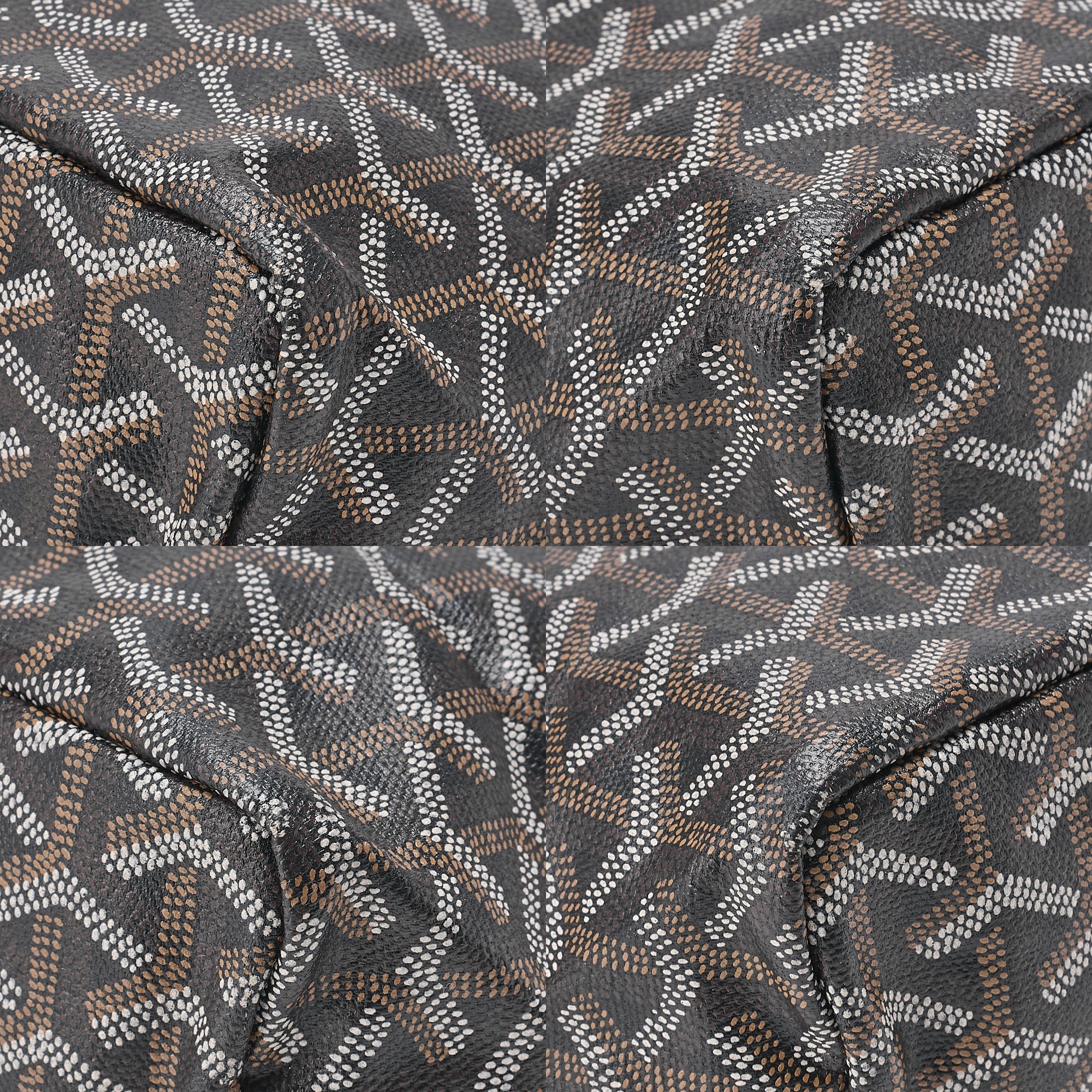 GOYARD Anjumini Tote Bag Coated Canvas Black Silver-Tone Hardware, Pre-Owned