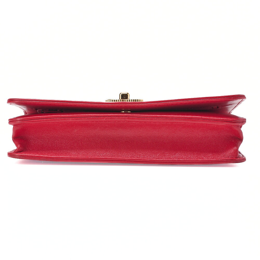 CHANEL Mademoiselle Chain Wallet Lambskin Red Silver-Tone Hardware, Pre-Owned