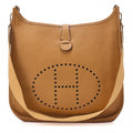 HERMES Evelyn GM Shoulder Bag Ardennes Natural Gold-Tone Hardware, Pre-Owned