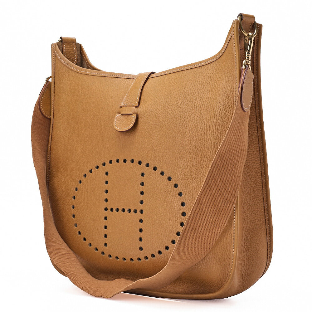 HERMES Evelyn GM Shoulder Bag Ardennes Gold Gold-Tone Hardware, Pre-Owned