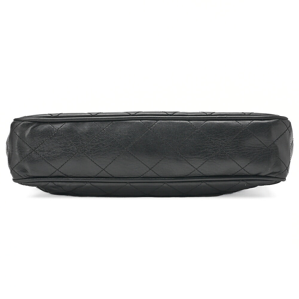 CHANEL Shoulder Bag Matelasse with Charm Double Chain Shoulder Lambskin Black Gold-Tone Hardware, Pre-Owned