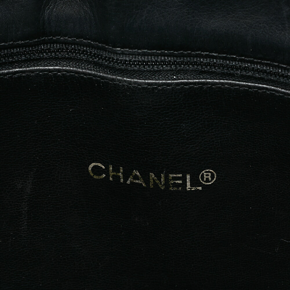 CHANEL Shoulder Bag Matelasse with Charm Double Chain Shoulder Lambskin Black Gold-Tone Hardware, Pre-Owned