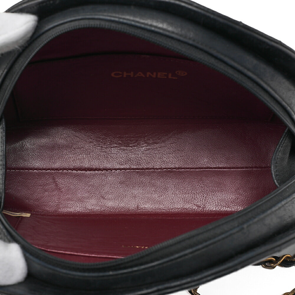 CHANEL Matelasse Diamond Charm Half Moon Lambskin Black Gold-Tone Hardware, Pre-Owned