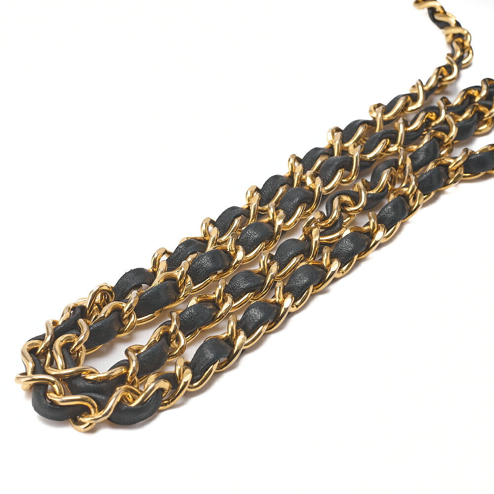 CHANEL Lambskin Matelasse Full Flap 23cm Turnlock Chain Shoulder Black Gold-Tone Hardware, Pre-Owned