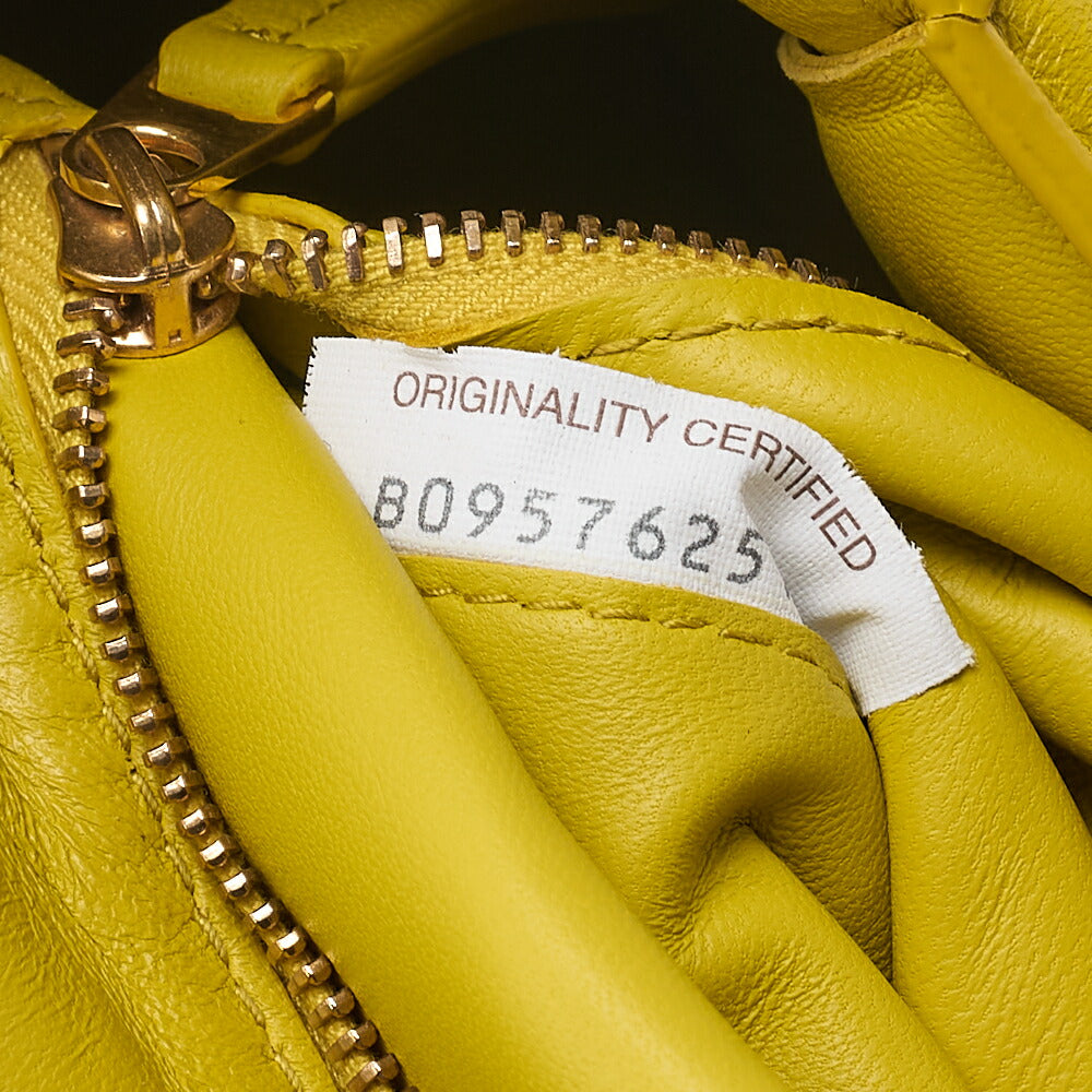 BOTTEGA VENETA Intrecciato Lambskin Padette Cassette Shoulder Back Yellow Gold-Tone Hardware, Pre-Owned