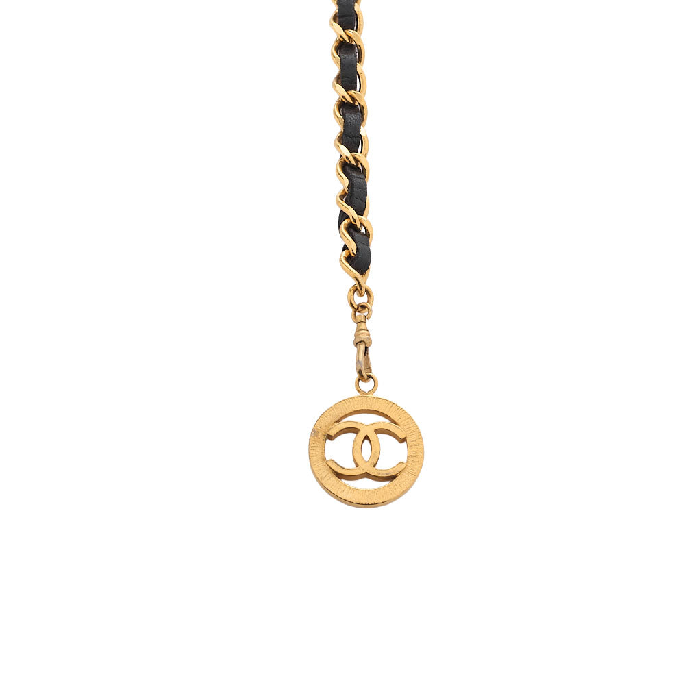 CHANEL Cocomark Chain Belt Triple GP x  Leather Black x  Gold Gold-Tone Hardware, Pre-Owned