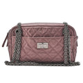 CHANEL Vintage Calf Matelasse 2.55 Turnlock Chain Shoulder Purple Silver-Tone Hardware, Pre-Owned
