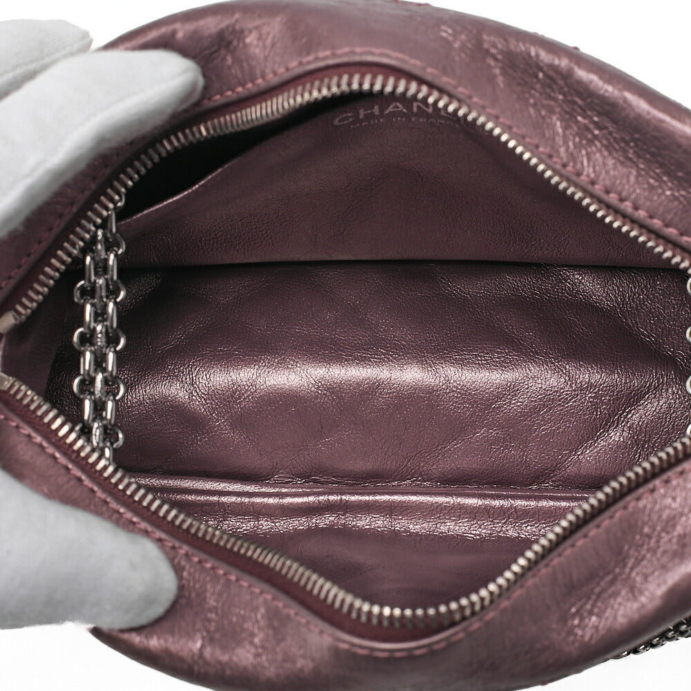 CHANEL Vintage Calf Matelasse 2.55 Turnlock Chain Shoulder Purple Silver-Tone Hardware, Pre-Owned