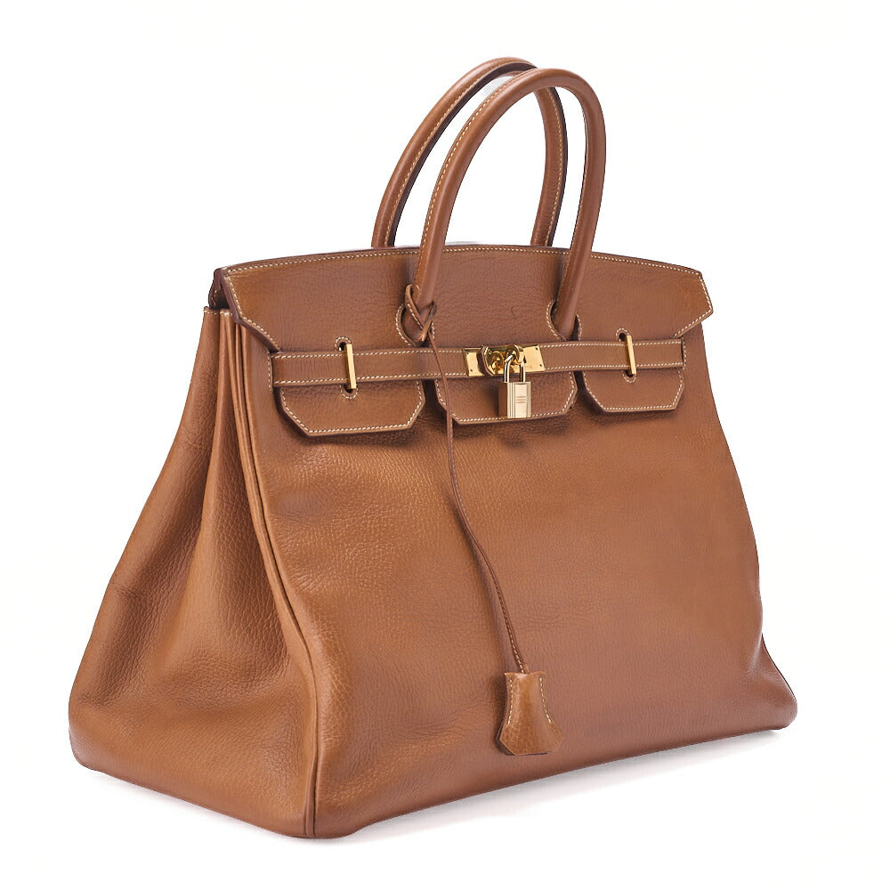 HERMES Birkin 40 Handbag Ardennes Gold Gold-Tone Hardware, Pre-Owned